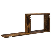 Produktbild för Flytande hyllor Rökt ek 80 x 15 x 30 cm Konstruerat trä