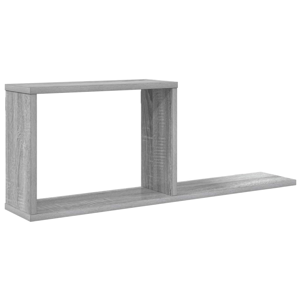 Produktbild för Flytande hyllor Grå Sonoma 80 x 15 x 30 cm Konstruerat trä