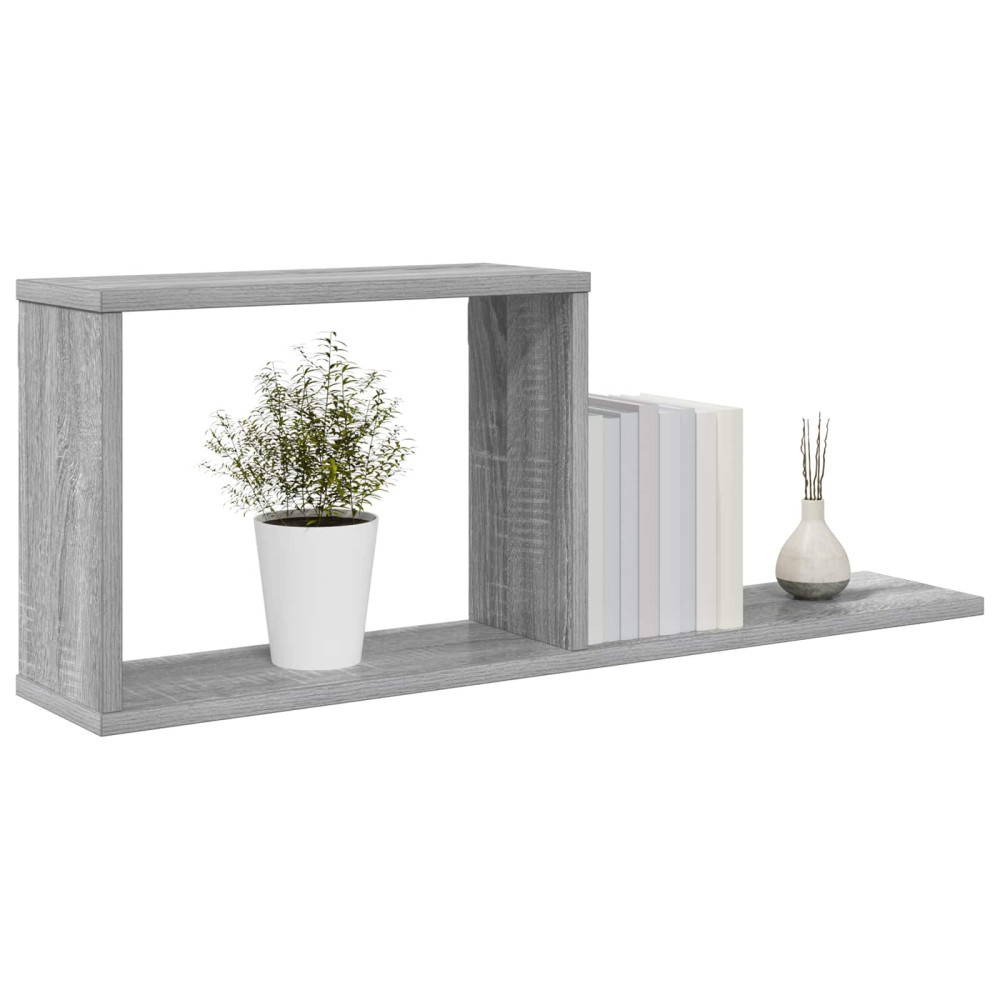 Produktbild för Flytande hyllor 2 pcs Grå Sonoma 80 x 15 x 30 cm