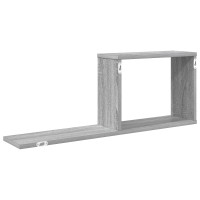 Produktbild för Flytande hyllor 2 pcs Grå Sonoma 80 x 15 x 30 cm