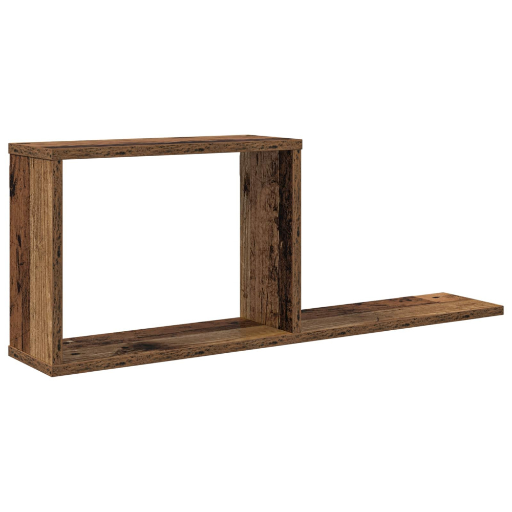 Produktbild för Flytande hyllor Gammalt trä 80 x 15 x 30 cm Konstruerat trä