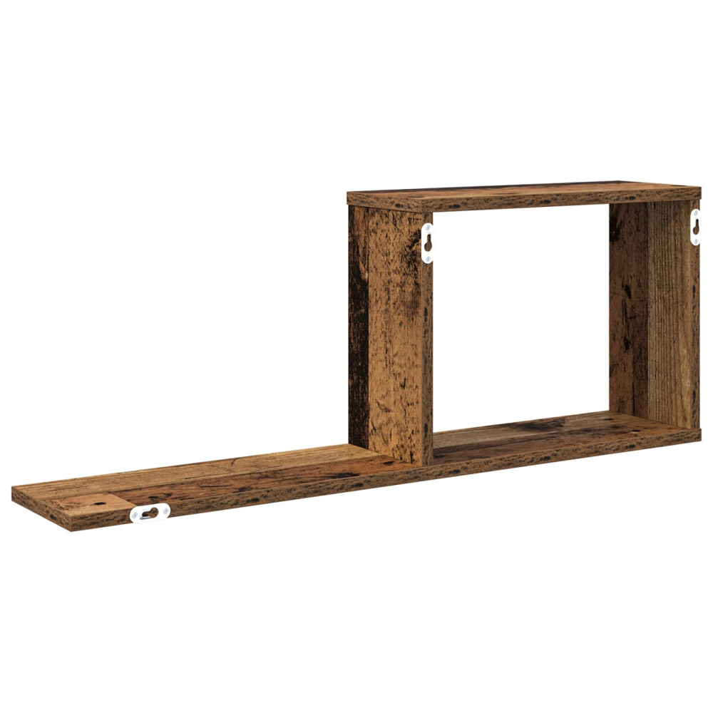 Produktbild för Flytande hyllor Gammalt trä 80 x 15 x 30 cm Konstruerat trä