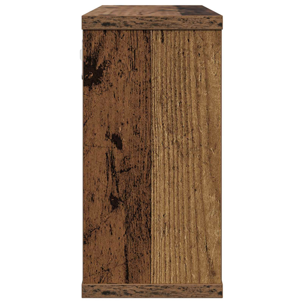 Produktbild för Flytande hyllor 2 pcs Gammalt trä 80 x 15 x 30 cm