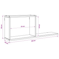 Produktbild för Flytande hyllor 2 pcs Gammalt trä 80 x 15 x 30 cm