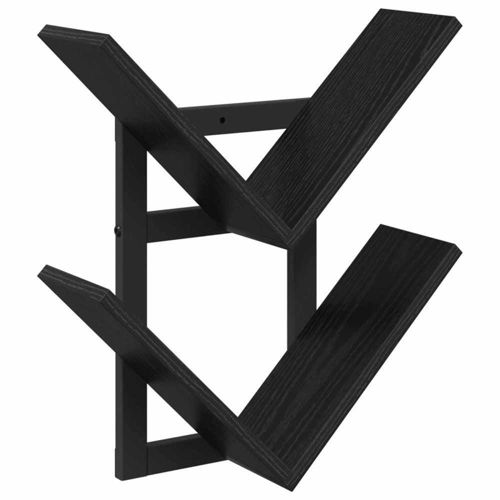 Produktbild för Väggflytande Hylla Svart ek 43 x 15 x 47 cm Konstruerat trä