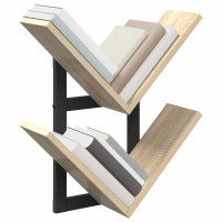 Produktbild för Väggflytande Hylla 2 pcs Sonoma-ek 43 x 15 x 47 cm