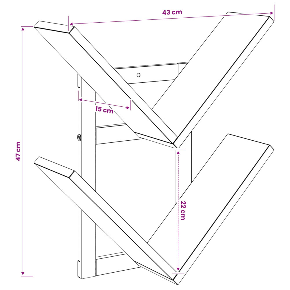 Produktbild för Väggflytande Hylla 2 pcs Sonoma-ek 43 x 15 x 47 cm