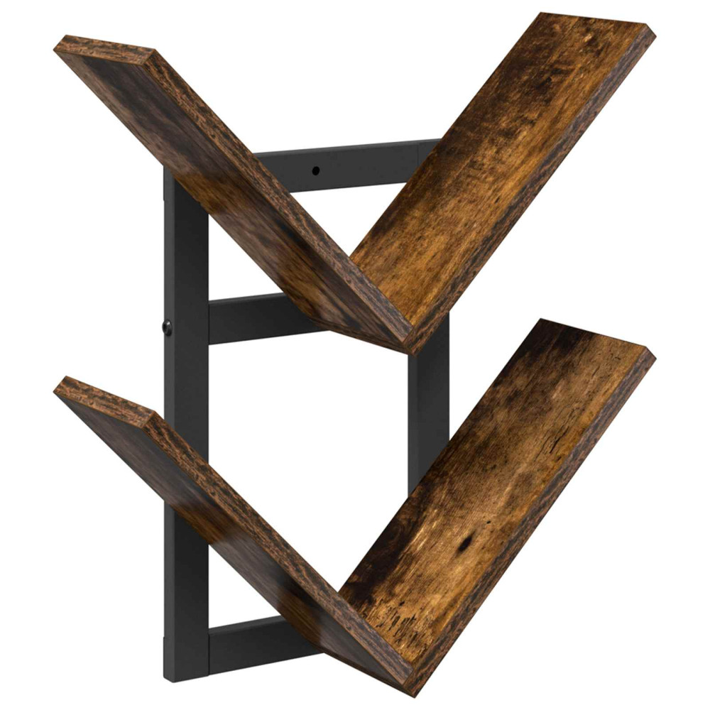 Produktbild för Väggflytande Hylla Rökt ek 43 x 15 x 47 cm Konstruerat trä