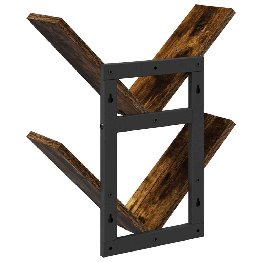 Produktbild för Väggflytande Hylla Rökt ek 43 x 15 x 47 cm Konstruerat trä