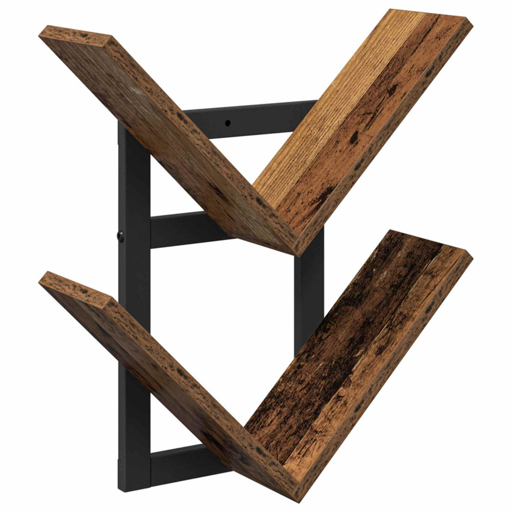 Produktbild för Väggflytande Hylla Gammalt trä 43 x 15 x 47 cm Konstruerat trä