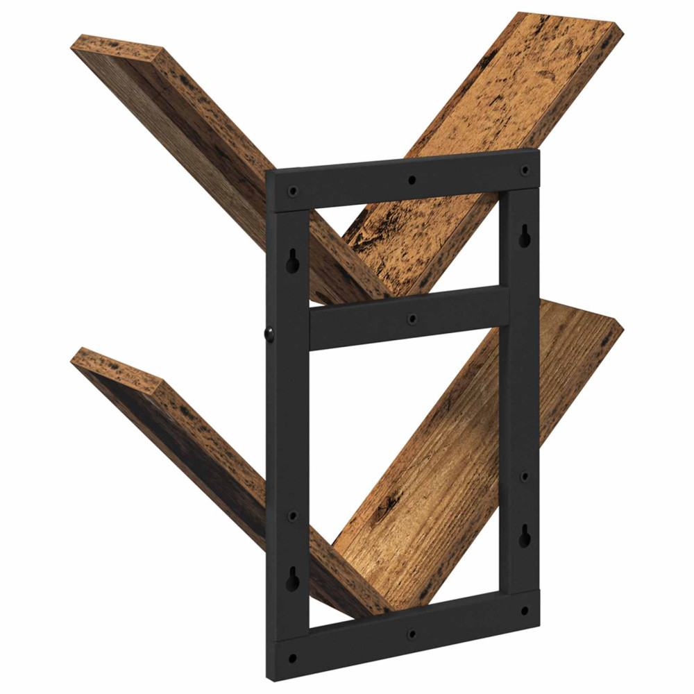 Produktbild för Väggflytande Hylla Gammalt trä 43 x 15 x 47 cm Konstruerat trä
