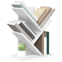 Produktbild för Trä Bokhylla 3-Tier 30 x 18 x 40 cm Konstruerat trä Vit