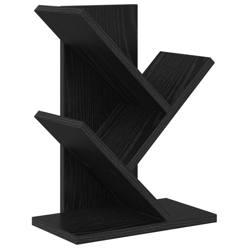 Produktbild för Trä Bokhylla 3-Tier 30 x 18 x 40 cm Konstruerat trä Svart ek
