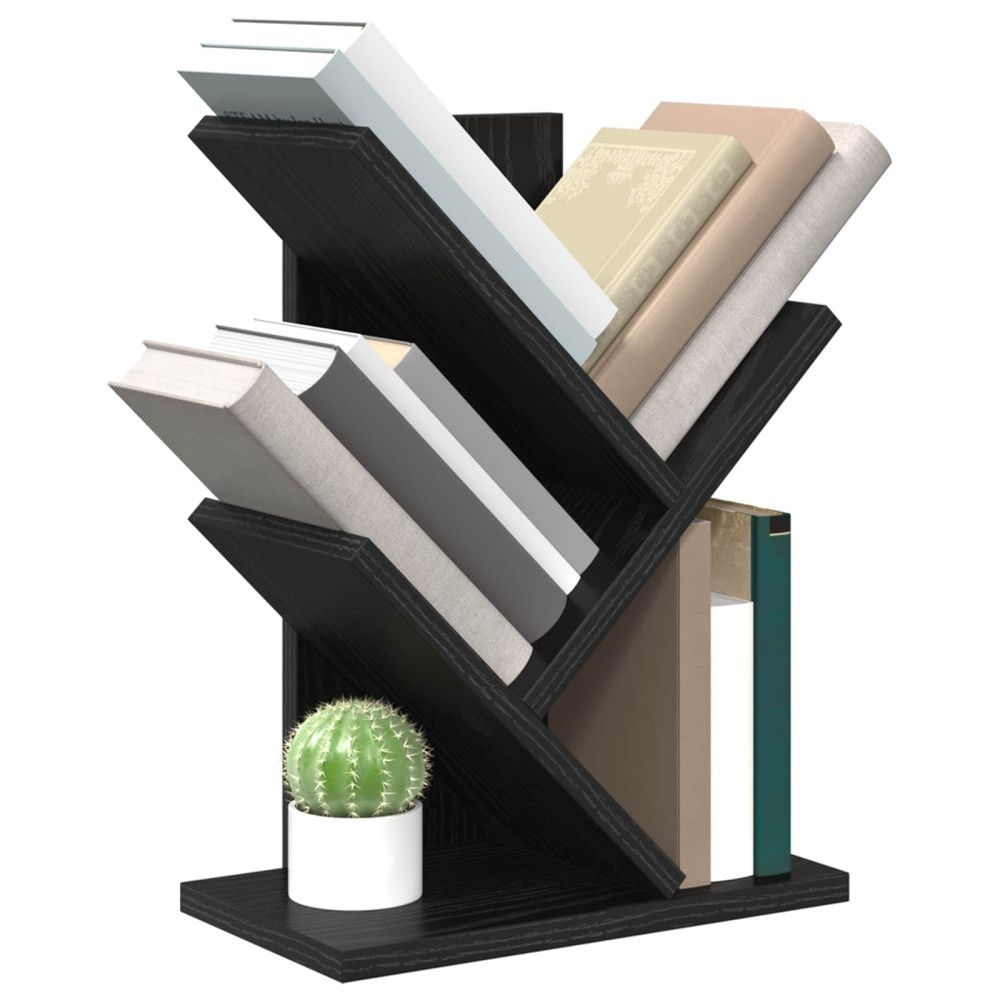 Produktbild för Trä Bokhylla 3-Tier 30 x 18 x 40 cm Konstruerat trä Svart ek