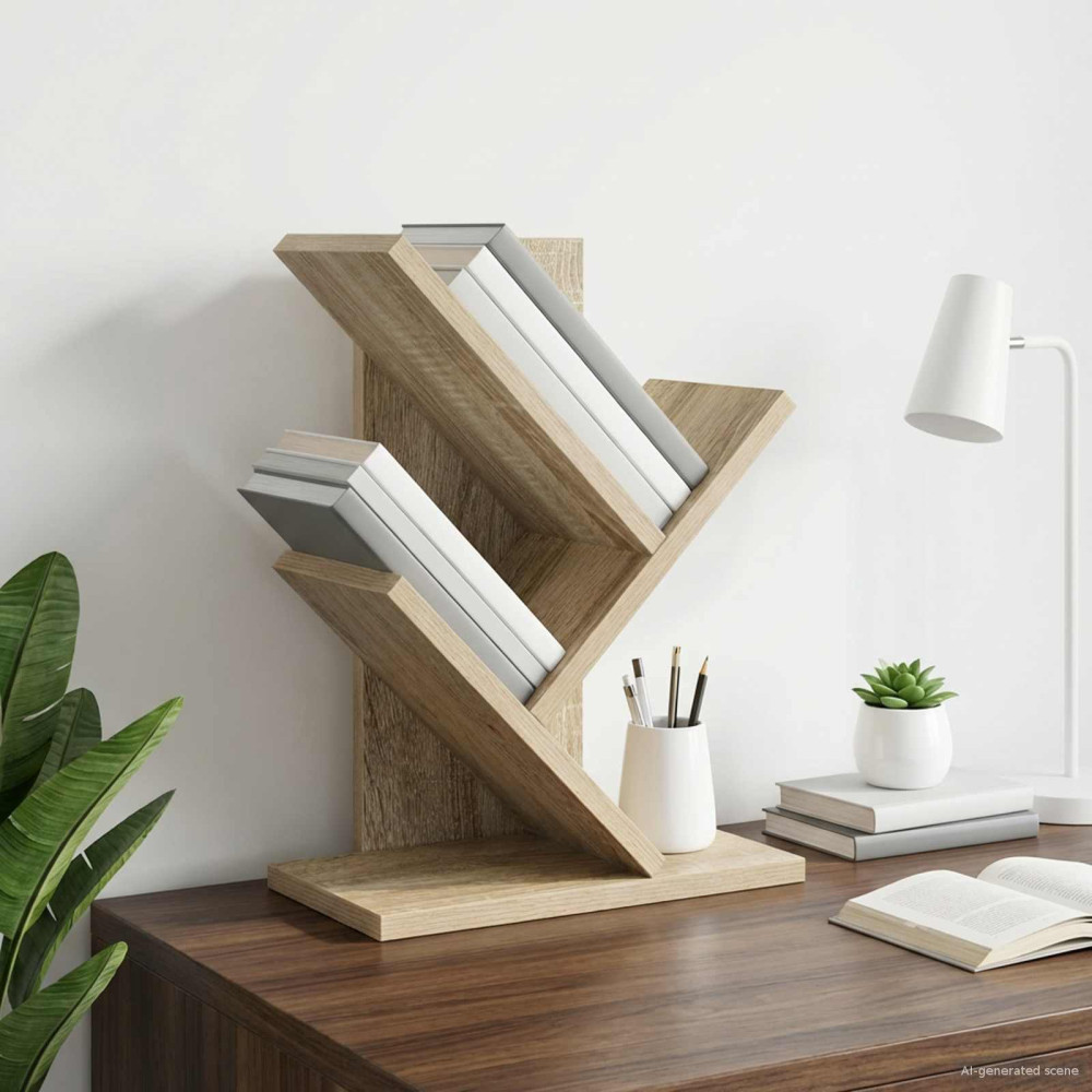 Produktbild för Trä Bokhylla 3-Tier 30 x 18 x 40 cm Konstruerat trä Sonoma-ek