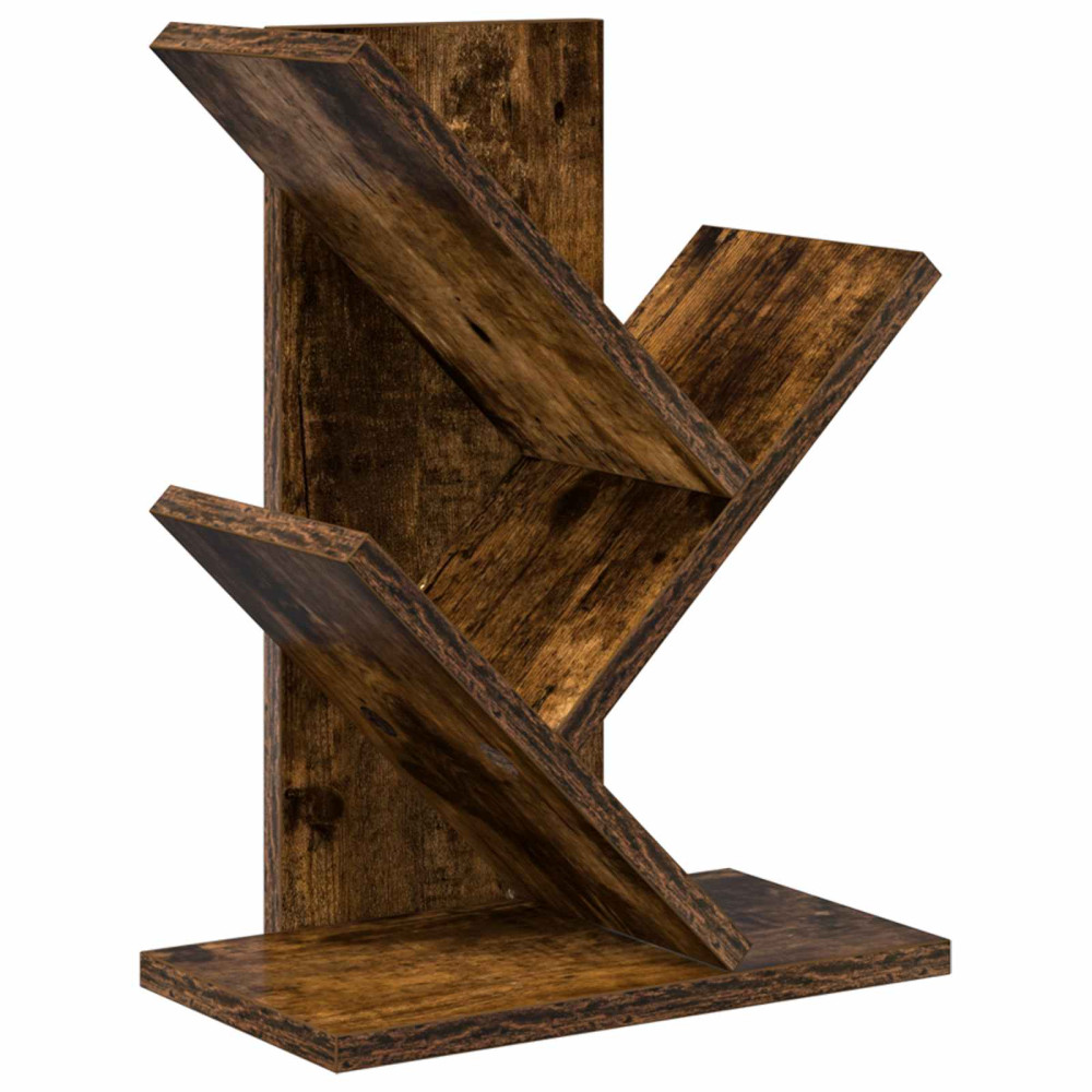 Produktbild för Trä Bokhylla 3-Tier 30 x 18 x 40 cm Konstruerat trä Rökt ek