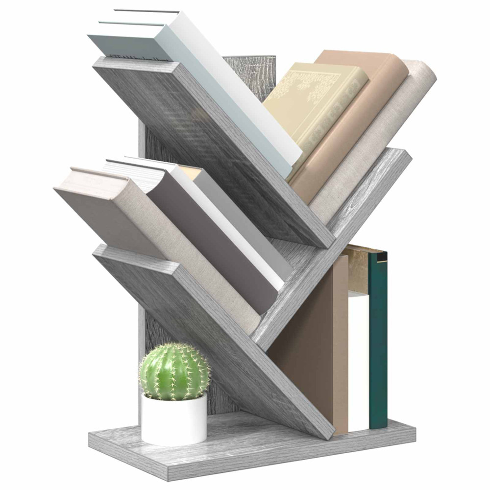 Produktbild för Trä Bokhylla 3-Tier 30 x 18 x 40 cm Konstruerat trä Grå Sonoma