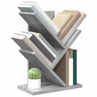 Produktbild för Trä Bokhylla 3-Tier 30 x 18 x 40 cm Konstruerat trä Grå Sonoma