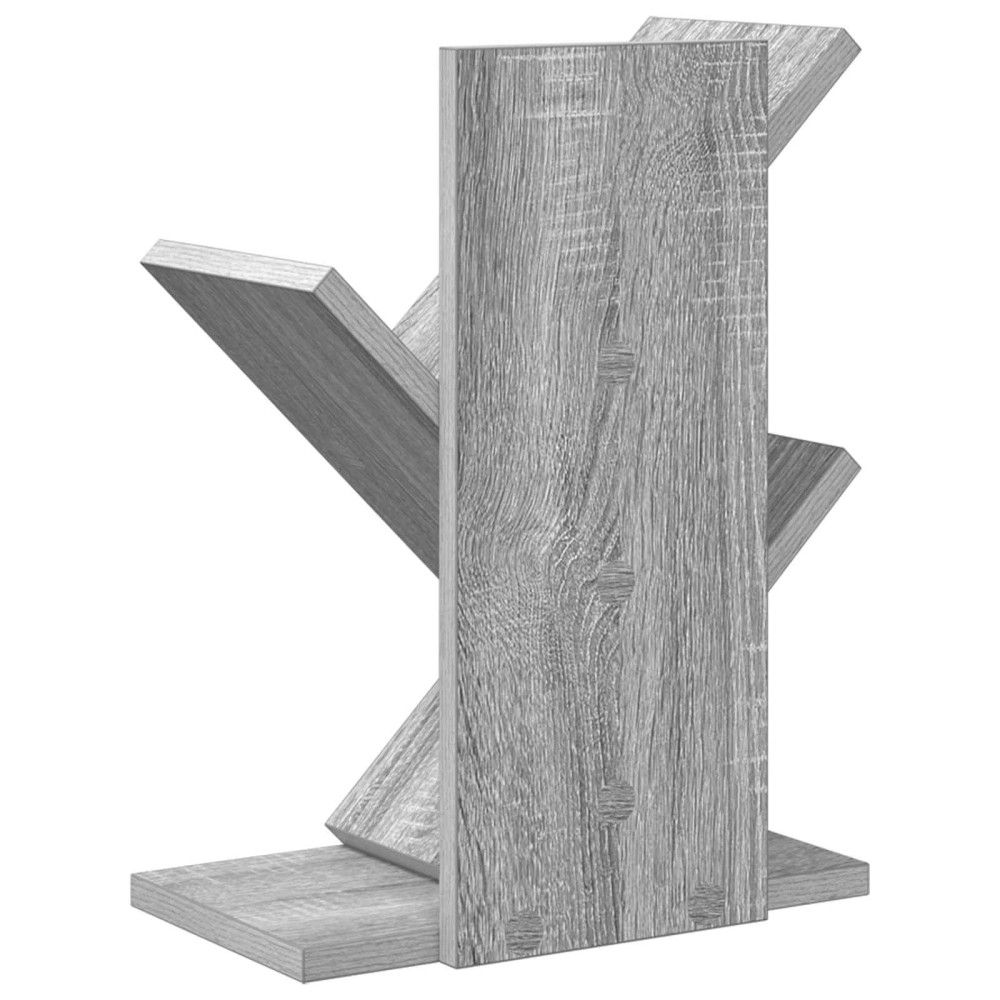 Produktbild för Trä Bokhylla 3-Tier 30 x 18 x 40 cm Konstruerat trä Grå Sonoma