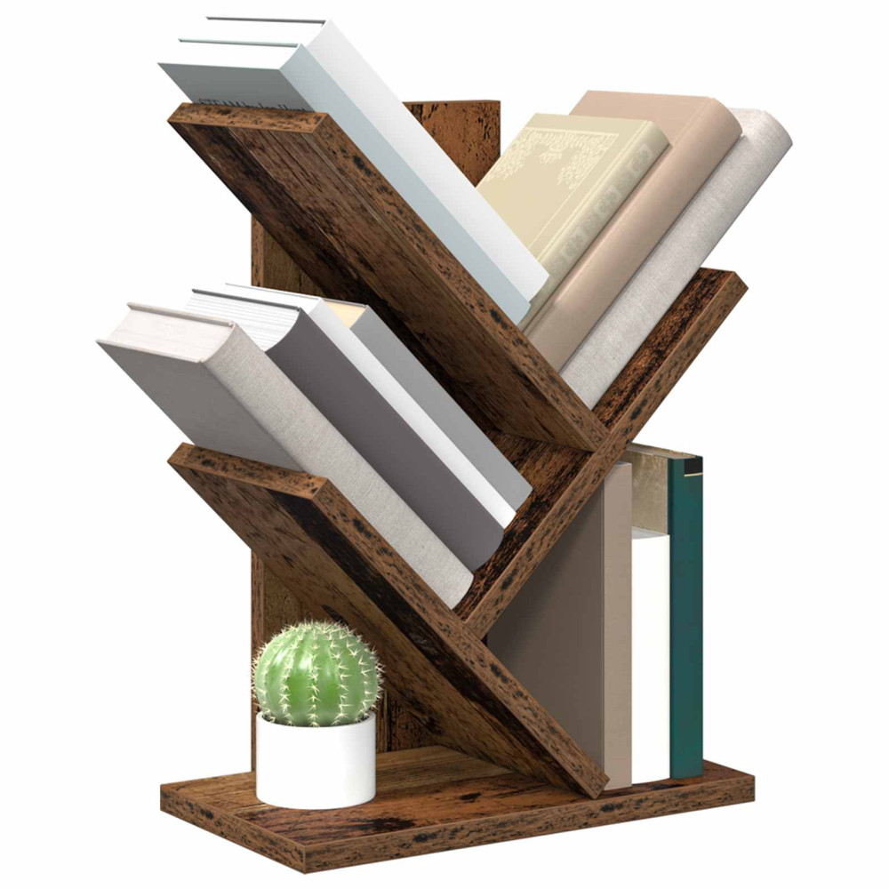 Produktbild för Trä Bokhylla 3-Tier 30 x 18 x 40 cm Konstruerat trä Gammalt trä