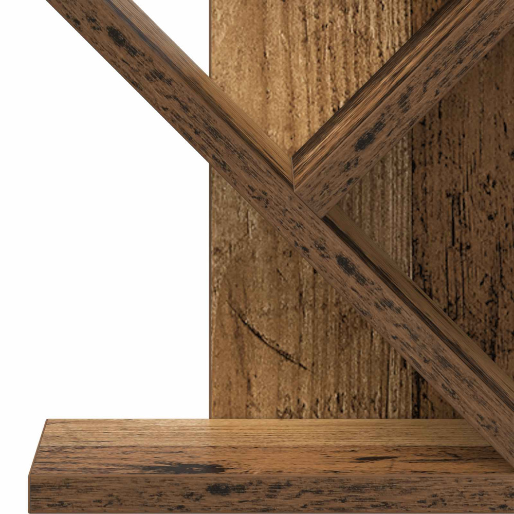 Produktbild för Trä Bokhylla 3-Tier 30 x 18 x 40 cm Konstruerat trä Gammalt trä