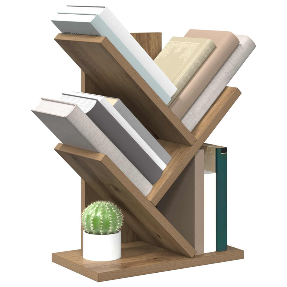 Produktbild för Trä Bokhylla 3-Tier 30 x 18 x 40 cm Konstruerat trä Artisan-ek