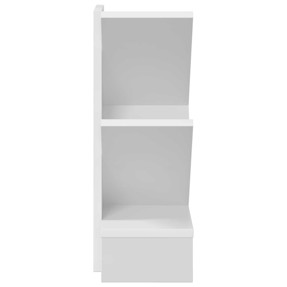 Produktbild för Trä Bokhylla 3-Tier 30 x 18 x 48 cm Konstruerat trä Vit