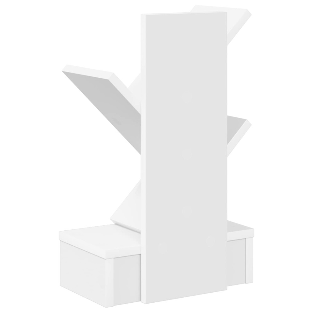 Produktbild för Trä Bokhylla 3-Tier 30 x 18 x 48 cm Konstruerat trä Vit