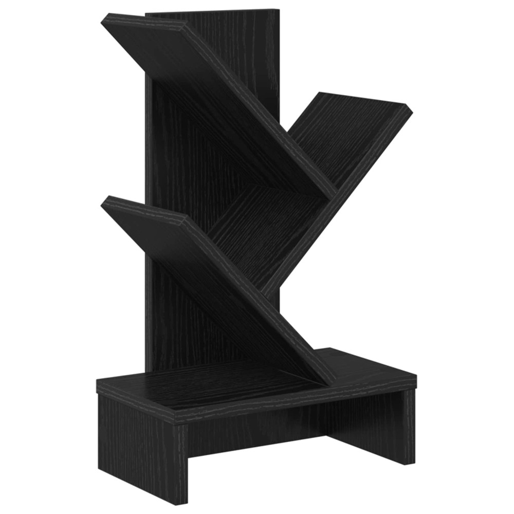 Produktbild för Trä Bokhylla 3-Tier 30 x 18 x 48 cm Konstruerat trä Svart ek