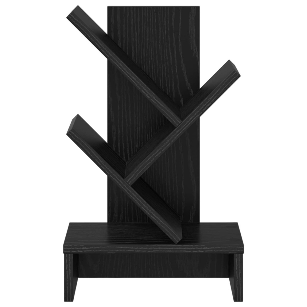 Produktbild för Trä Bokhylla 3-Tier 30 x 18 x 48 cm Konstruerat trä Svart ek