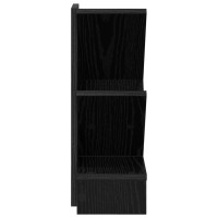 Produktbild för Trä Bokhylla 3-Tier 30 x 18 x 48 cm Konstruerat trä Svart ek