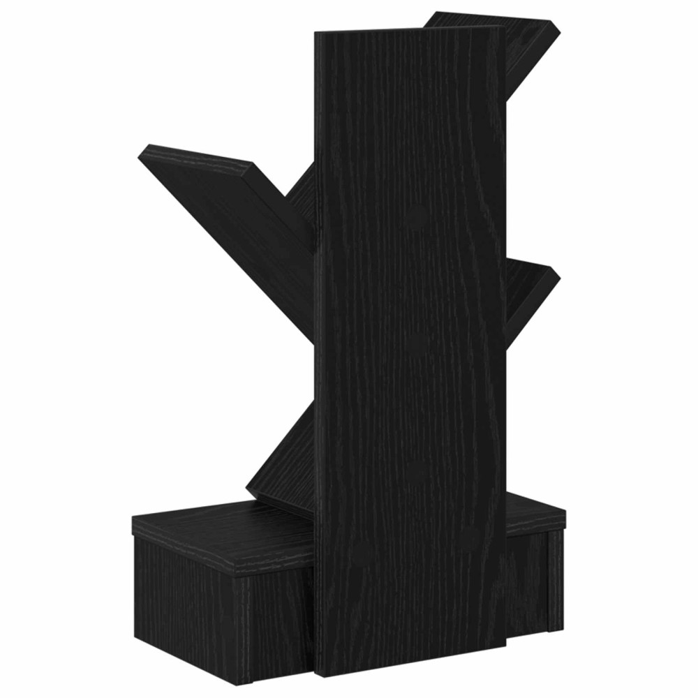 Produktbild för Trä Bokhylla 3-Tier 30 x 18 x 48 cm Konstruerat trä Svart ek