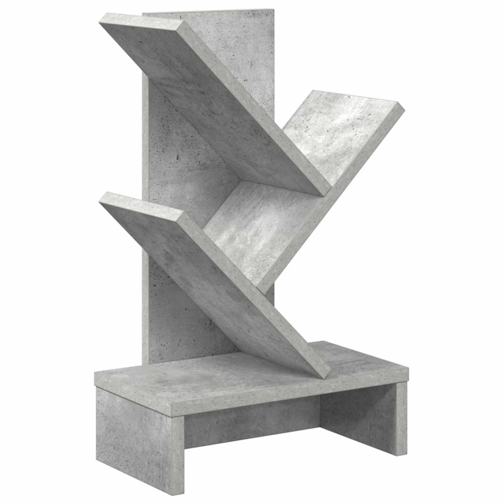 Produktbild för Trä Bokhylla 3-Tier 30 x 18 x 48 cm Konstruerat trä Betonggrå