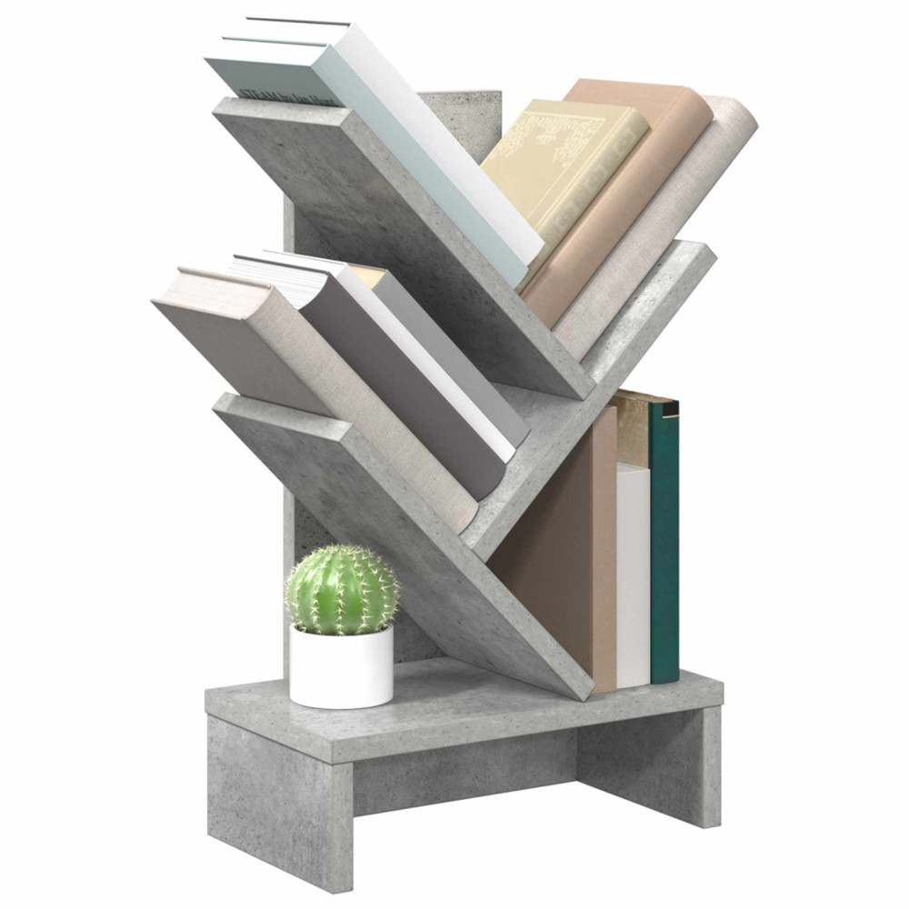 Produktbild för Trä Bokhylla 3-Tier 30 x 18 x 48 cm Konstruerat trä Betonggrå