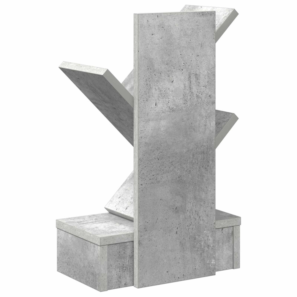 Produktbild för Trä Bokhylla 3-Tier 30 x 18 x 48 cm Konstruerat trä Betonggrå