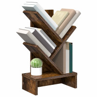 Produktbild för Trä Bokhylla 3-Tier 30 x 18 x 48 cm Konstruerat trä Rökt ek