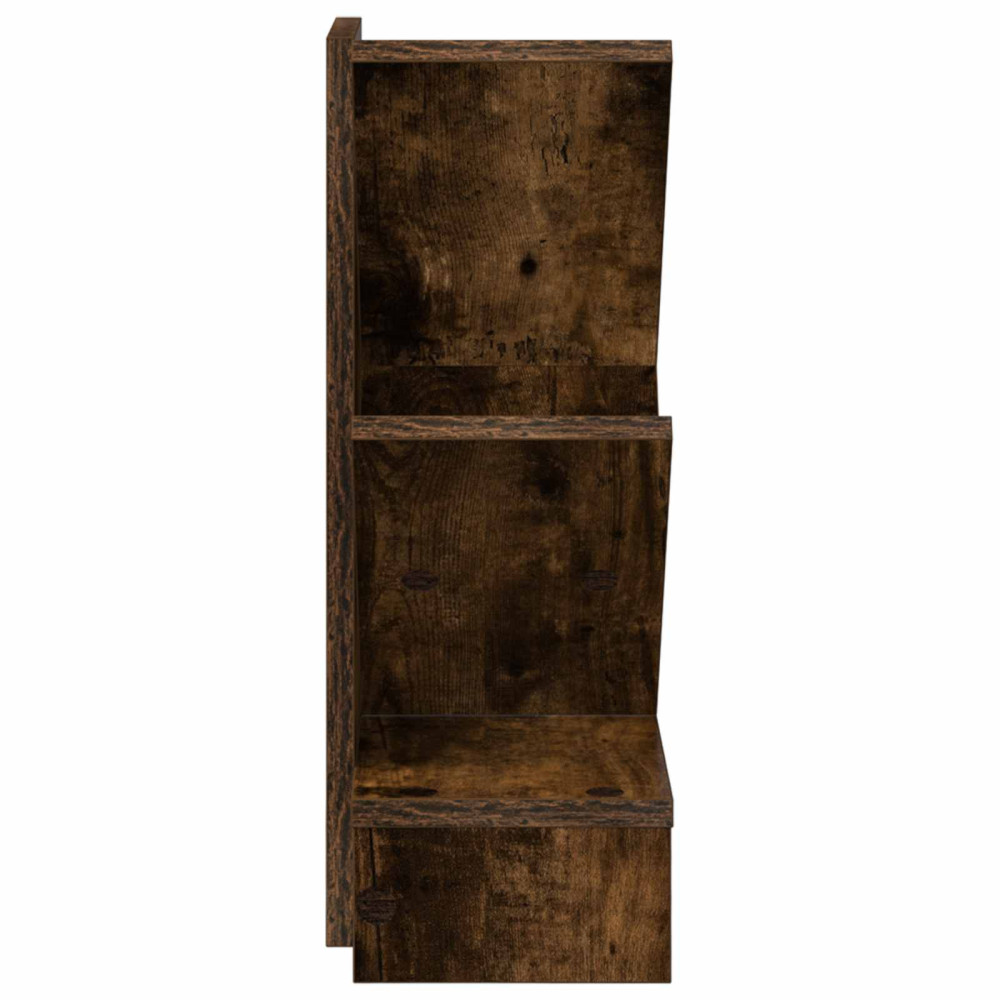 Produktbild för Trä Bokhylla 3-Tier 30 x 18 x 48 cm Konstruerat trä Rökt ek