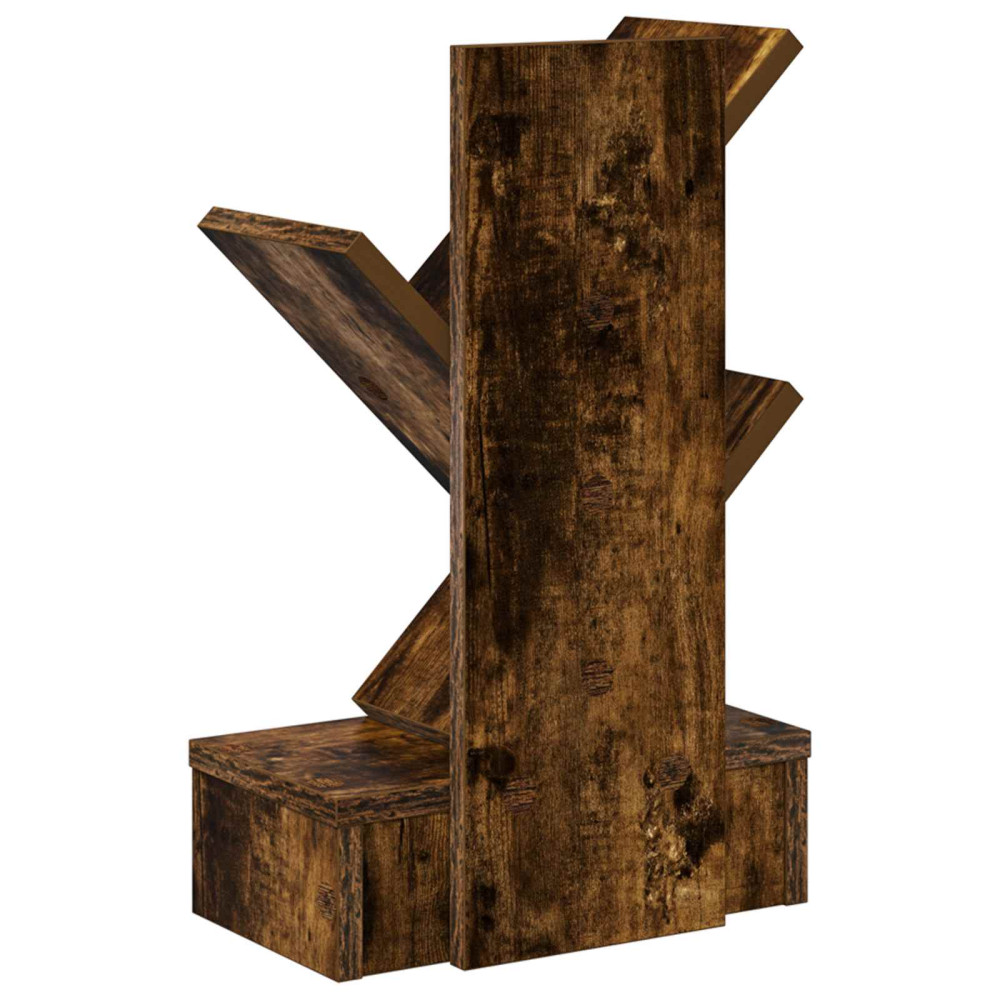 Produktbild för Trä Bokhylla 3-Tier 30 x 18 x 48 cm Konstruerat trä Rökt ek