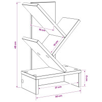 Produktbild för Trä Bokhylla 3-Tier 30 x 18 x 48 cm Konstruerat trä Rökt ek
