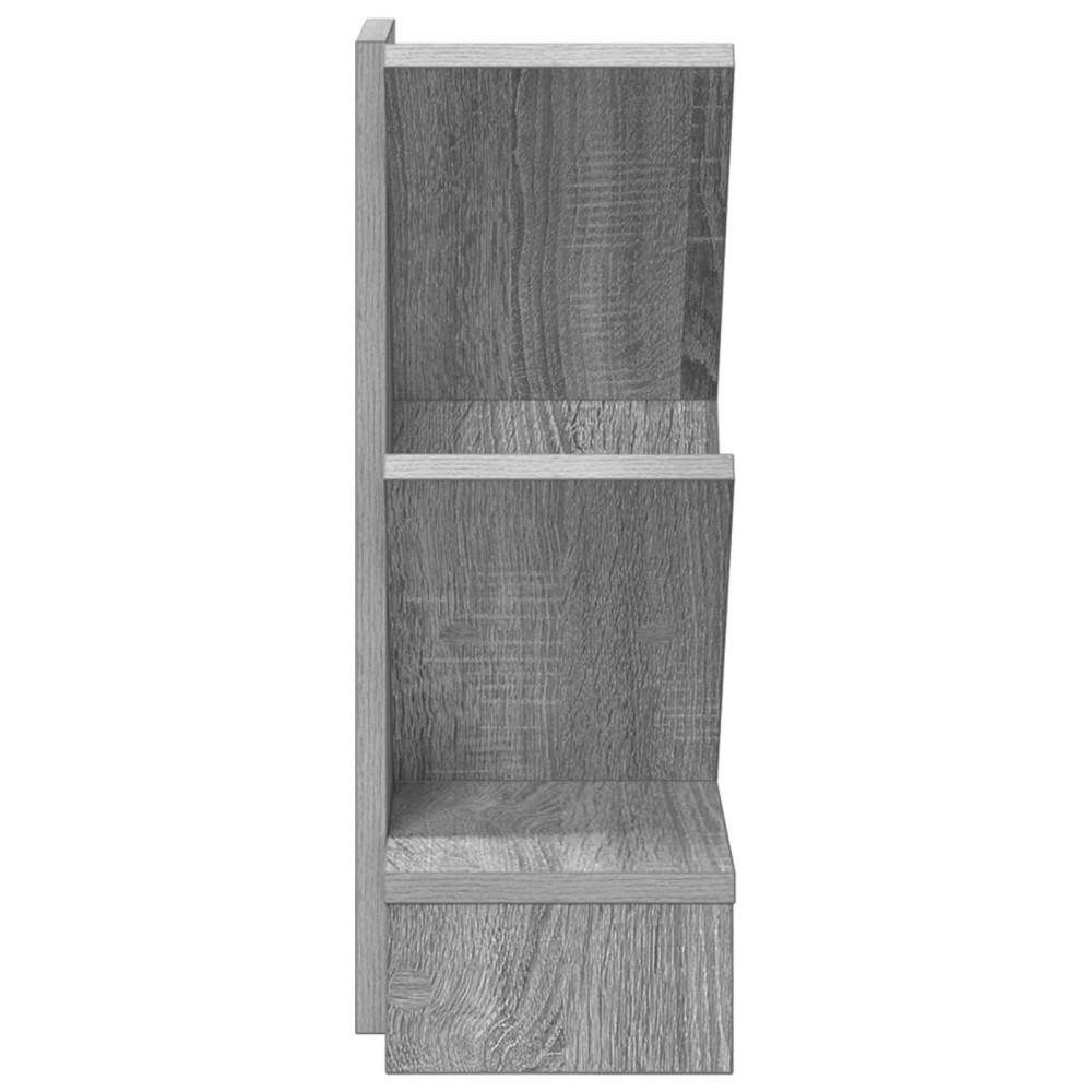 Produktbild för Trä Bokhylla 3-Tier 30 x 18 x 48 cm Konstruerat trä Grå Sonoma