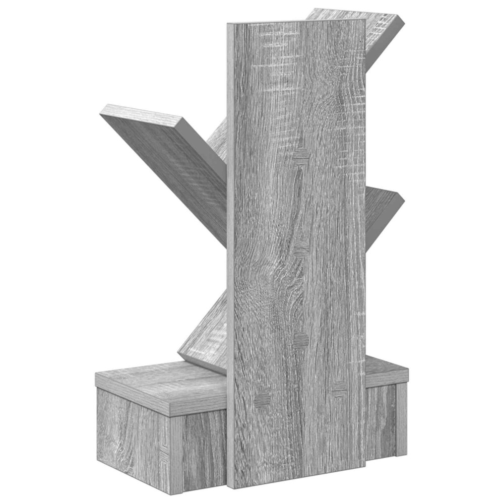 Produktbild för Trä Bokhylla 3-Tier 30 x 18 x 48 cm Konstruerat trä Grå Sonoma