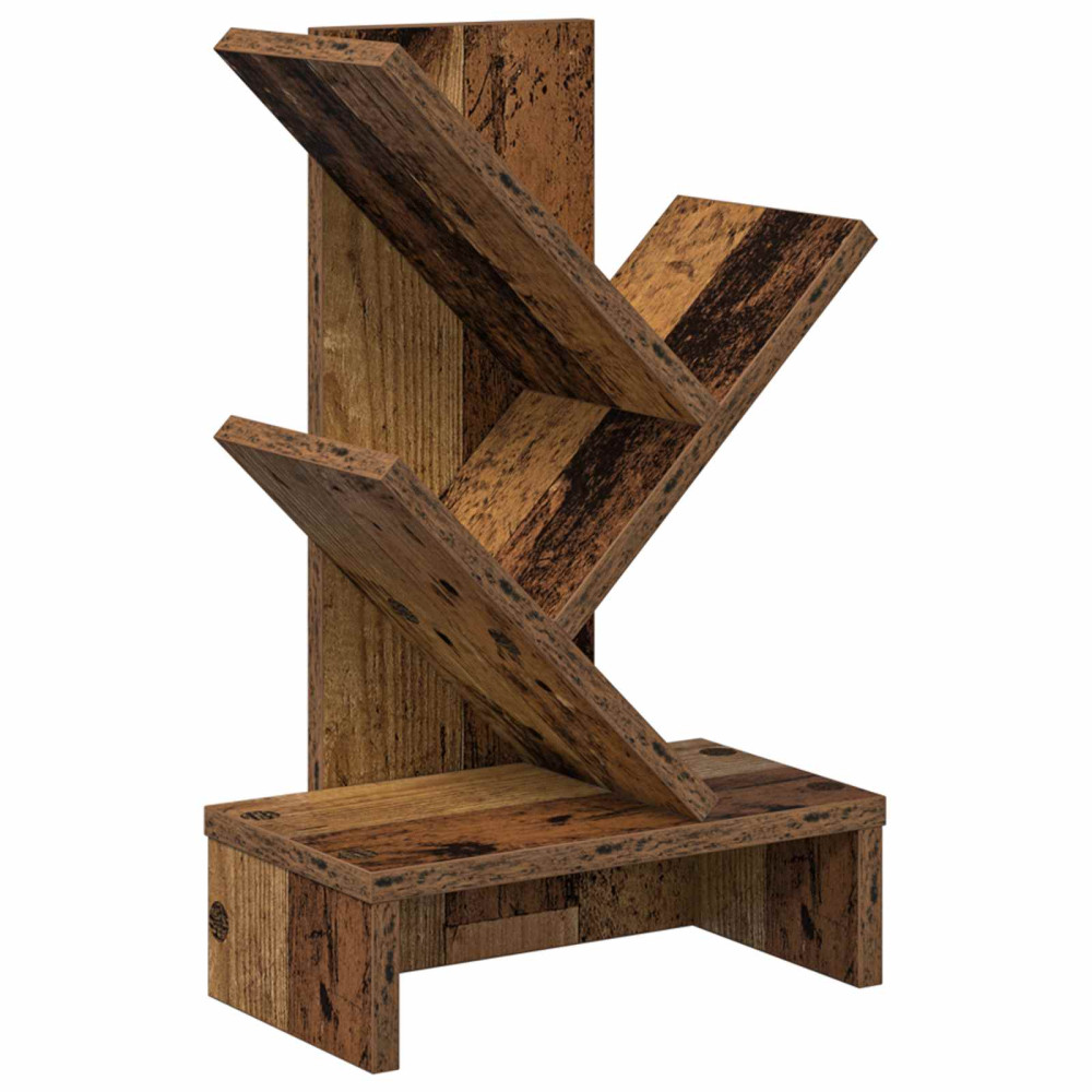 Produktbild för Trä Bokhylla 3-Tier 30 x 18 x 48 cm Konstruerat trä Gammalt trä
