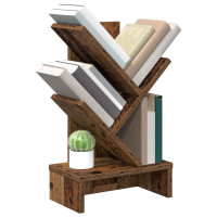 Produktbild för Trä Bokhylla 3-Tier 30 x 18 x 48 cm Konstruerat trä Gammalt trä