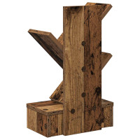 Produktbild för Trä Bokhylla 3-Tier 30 x 18 x 48 cm Konstruerat trä Gammalt trä