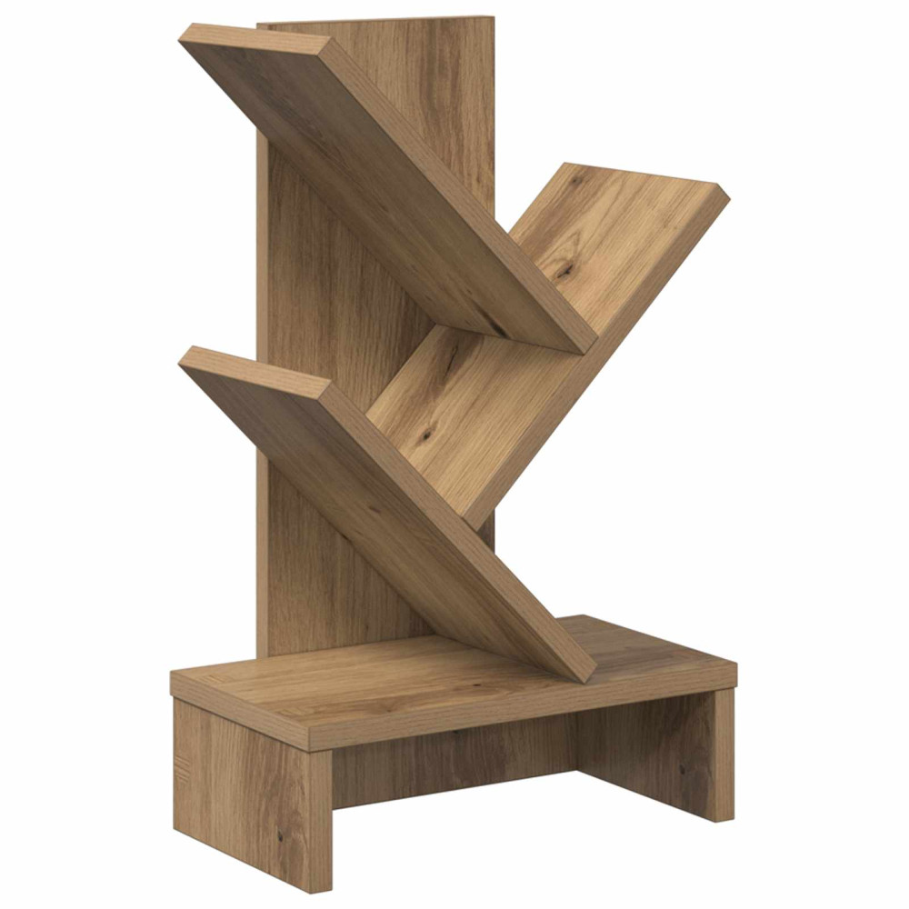 Produktbild för Trä Bokhylla 3-Tier 30 x 18 x 48 cm Konstruerat trä Artisan-ek