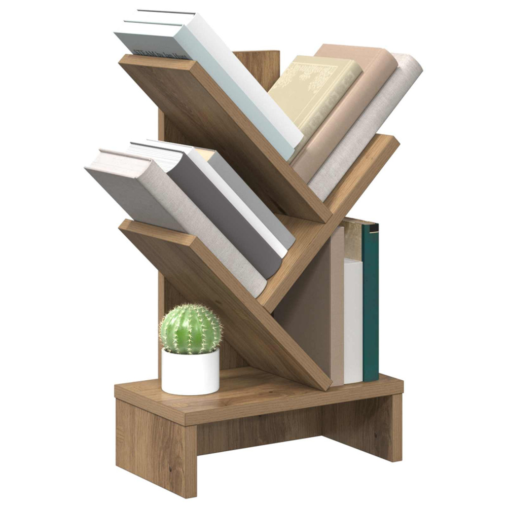 Produktbild för Trä Bokhylla 3-Tier 30 x 18 x 48 cm Konstruerat trä Artisan-ek