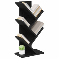 Produktbild för Trä Bokhylla 4-Plan 30 x 18 x 60 cm Konstruerat trä Svart ek