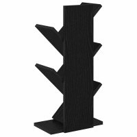 Produktbild för Trä Bokhylla 4-Plan 30 x 18 x 60 cm Konstruerat trä Svart ek