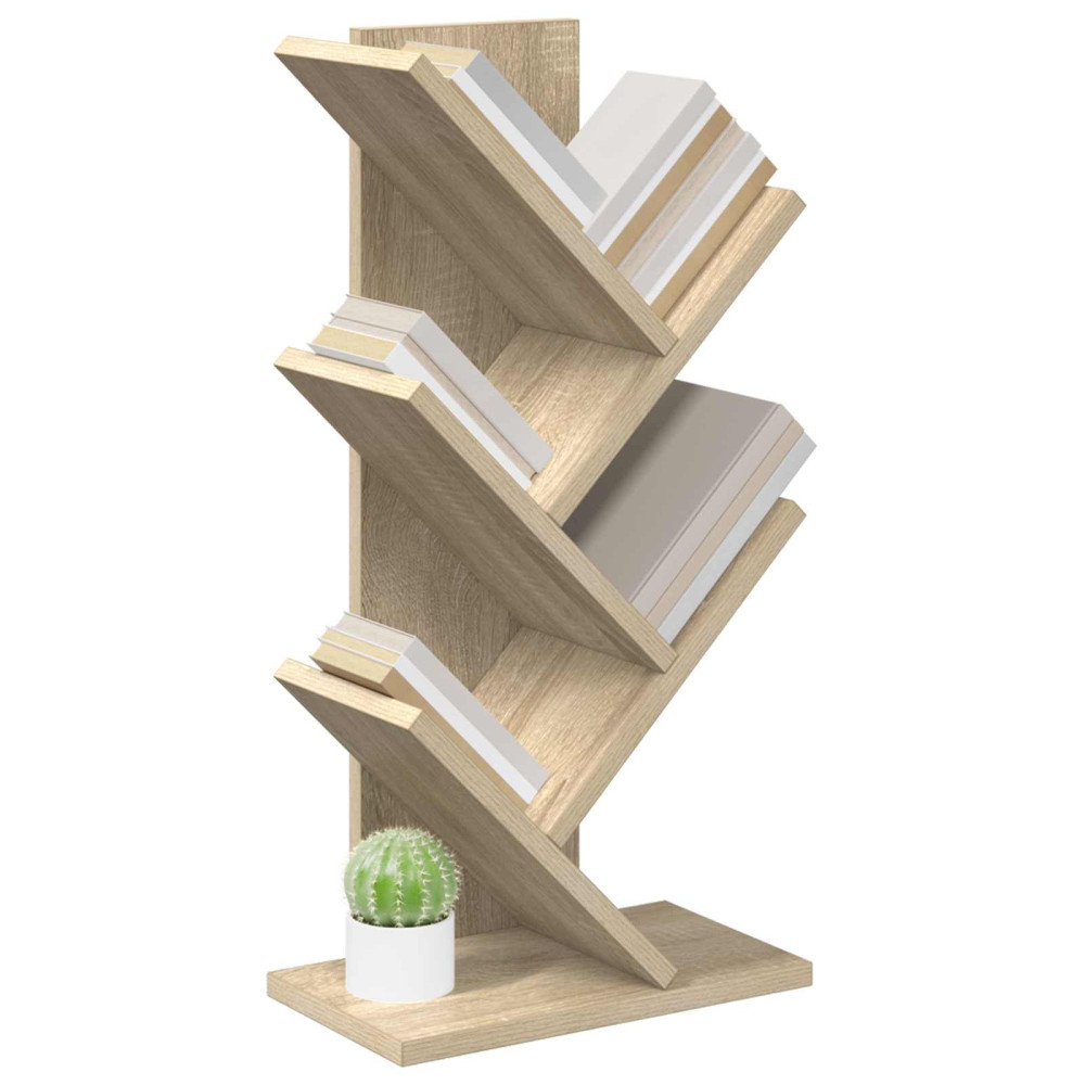 Produktbild för Trä Bokhylla 4-Plan 30 x 18 x 60 cm Konstruerat trä Sonoma-ek