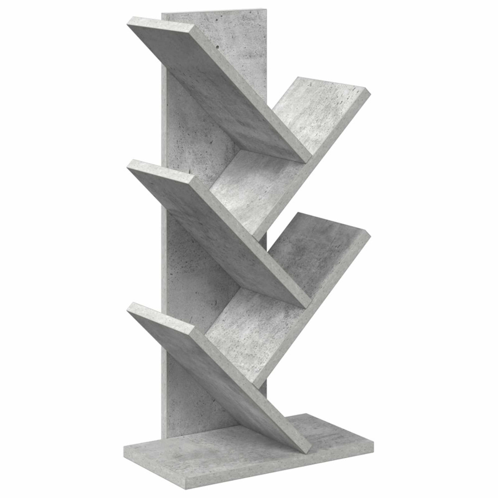 Produktbild för Trä Bokhylla 4-Tier 30 x 18 x 60 cm Konstruerat trä Betonggrå